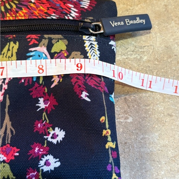 Vera Bradley Cosmetic Bag in Black and Red with Floral Design - Picture 5 of 6